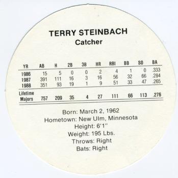 1989 Cadaco Discs #NNO Terry Steinbach Back