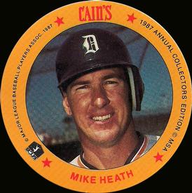 1987 Cain's Detroit Tigers Discs #3 Mike Heath Front