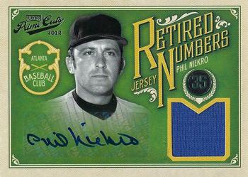 2012 Playoff Prime Cuts - Retired Jersey Numbers Signatures #30 Phil Niekro Front