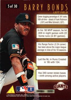 1996 Score - Numbers Game #5 Barry Bonds Back