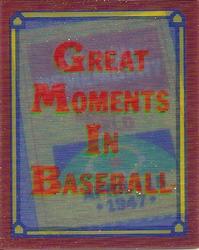 1988 Score - Magic Motion: Great Moments in Baseball #42 Jackie Robinson: 04/15/1947 Front