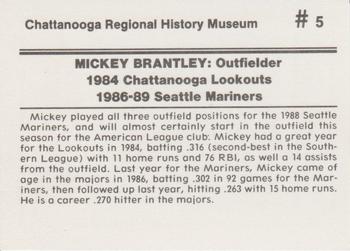 1989 Chattanooga Lookouts Legends II #5 Mickey Brantley Back