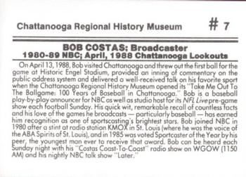 1989 Chattanooga Lookouts Legends II #7 Bob Costas Back