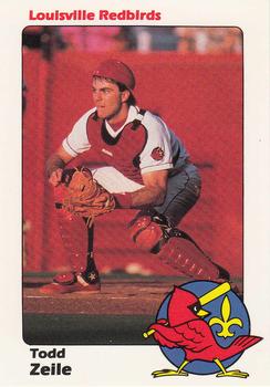 1989 Louisville Redbirds #4 Todd Zeile - Awaiting throw Front