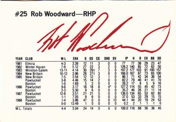 1989 Dunkin' Donuts Pawtucket Red Sox #NNO Rob Woodward Back