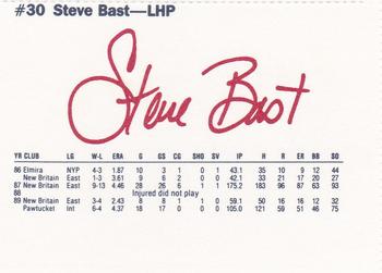1990 Dunkin' Donuts Pawtucket Red Sox #1 Steve Bast Back