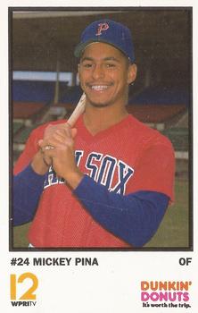 1990 Dunkin' Donuts Pawtucket Red Sox #19 Mickey Pina Front