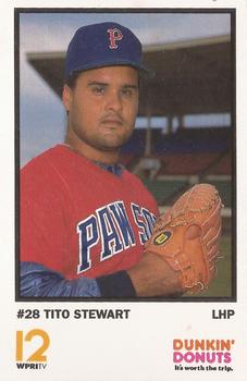 1990 Dunkin' Donuts Pawtucket Red Sox #23 Tito Stewart Front