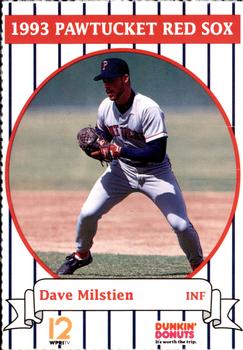 1993 Dunkin' Donuts Pawtucket Red Sox #NNO Dave Milstien Front