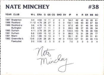 1993 Dunkin' Donuts Pawtucket Red Sox #NNO Nate Minchey Back
