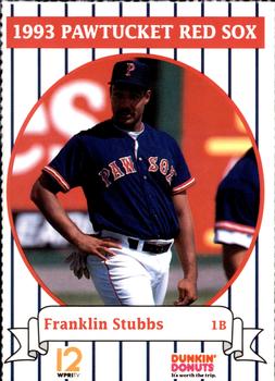 1993 Dunkin' Donuts Pawtucket Red Sox #NNO Franklin Stubbs Front