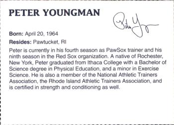 1993 Dunkin' Donuts Pawtucket Red Sox #NNO Peter Youngman Back