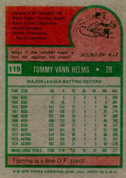 1975 Topps #119 Tommy Helms Back
