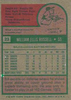 1975 Topps #23 Bill Russell Back