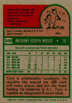 1975 Topps #348 Tony Muser Back