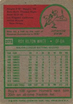 1975 Topps #375 Roy White Back