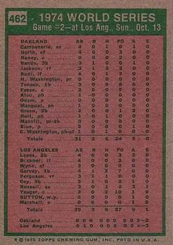 1975 Topps #462 1974 World Series Game 2 Back