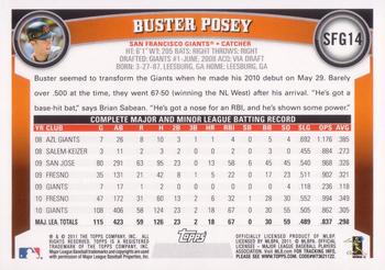 2011 Topps Emerald Nuts San Francisco Giants #SFG14 Buster Posey Back