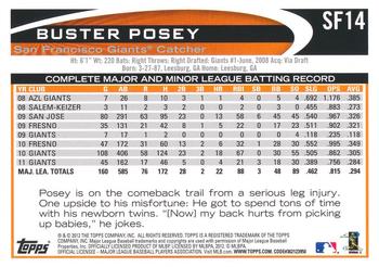 2012 Topps Emerald Nuts San Francisco Giants #SF14 Buster Posey Back