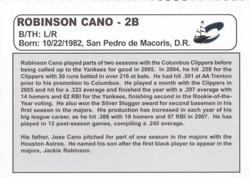 2008 Salute to Columbus Eras #NNO Robinson Cano Back