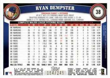2011 Topps - Red Border #38 Ryan Dempster Back