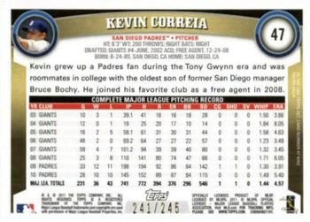 2011 Topps - Red Border #47 Kevin Correia Back