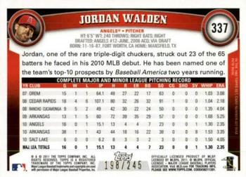 2011 Topps - Red Border #337 Jordan Walden Back