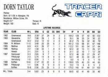 1990 Buffalo Bisons #NNO Dorn Taylor Back