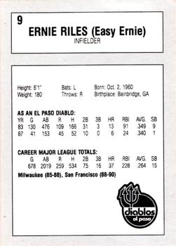 1990 El Paso Diablos All-Time Greats #9 Ernie Riles Back