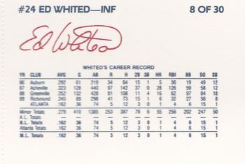 1990 Richmond Braves #8 Ed Whited Back