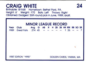 1990 Yakima Bears #24 Craig White Back