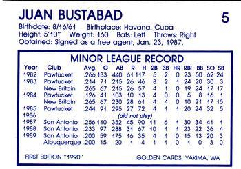 1990 Yakima Bears #5 Juan Bustabad Back