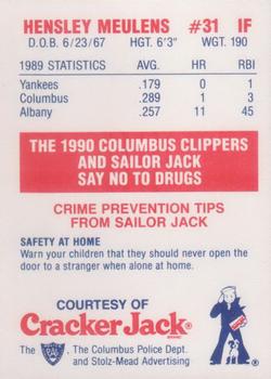 1990 Columbus Clippers Police #23 Hensley Meulens Back
