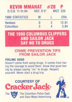 1990 Columbus Clippers Police #20 Kevin Mmahat Back