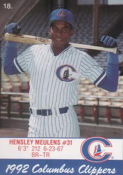 1992 Columbus Clippers Police #18 Hensley Meulens Front