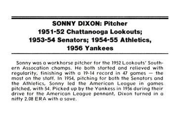 1988 Chattanooga Lookouts Legends #8 Sonny Dixon Back