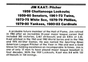 1988 Chattanooga Lookouts Legends #16 Jim Kaat Back