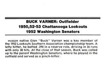 1988 Chattanooga Lookouts Legends #29 Buck Varner Back