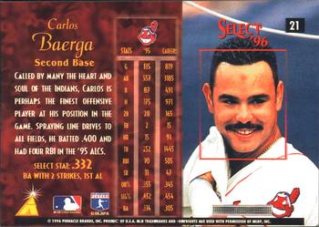 1996 Select #21 Carlos Baerga Back