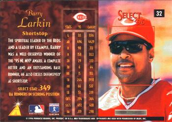 1996 Select #32 Barry Larkin Back