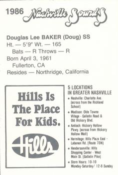 1986 Nashville Sounds #NNO Doug Baker Back