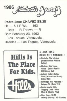 1986 Nashville Sounds #NNO Pedro Chavez Back