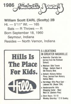 1986 Nashville Sounds #NNO Scott Earl Back