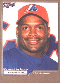 2001 Palm Beach Post Montreal Expos #15 Tim Raines Front