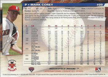 2005 Choice International League All-Stars #9 Mark Corey Back