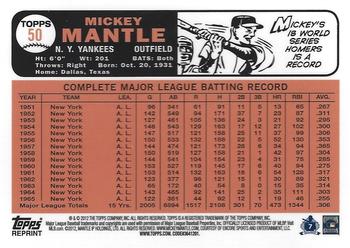 2012 Topps - Factory Set Bonus: Mickey Mantle Gold Chrome #50 Mickey Mantle Back