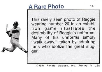 1984 Galasso Reggie Jackson #14 Reggie Jackson Back