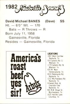1982 Nashville Sounds #NNO Dave Banes Back