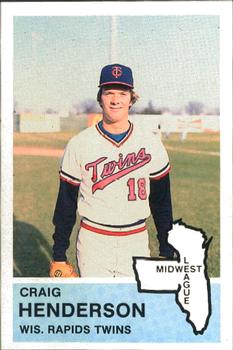 1982 Fritsch Wisconsin Rapids Twins #26 Craig Henderson Front