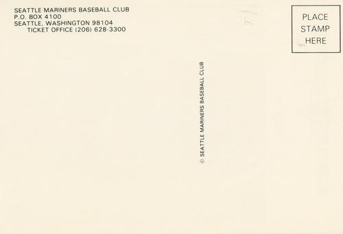 1984 Seattle Mariners Postcards #NNO Mike Stanton Back